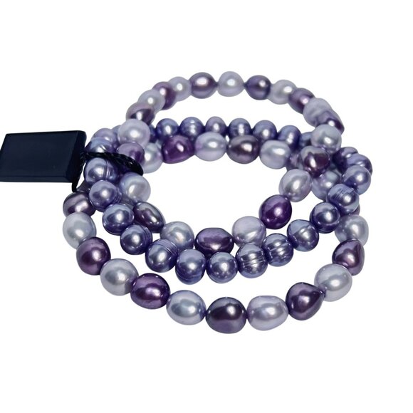 Lot Of 3 Honora Purple Freshwater Pearl Stretch Bracelets (6045) - Picture 4 of 4